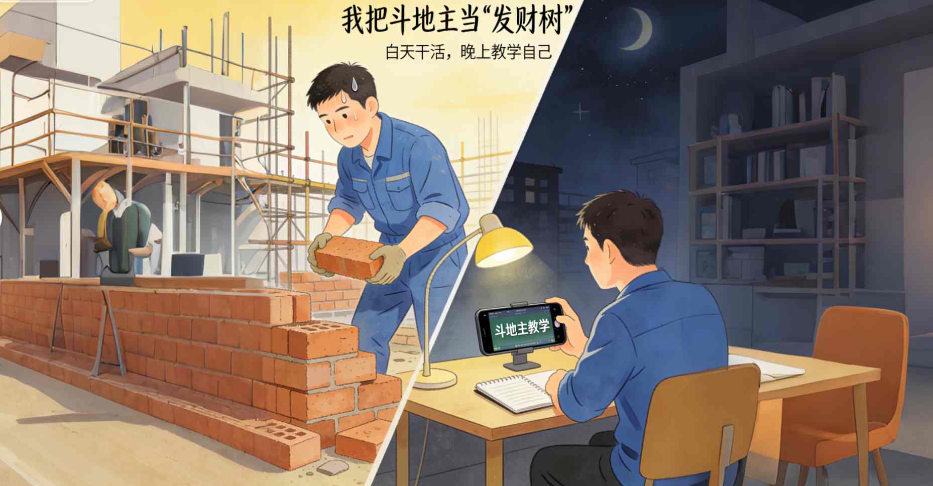 我把斗地主当“发财树”：白天干活，晚上教学自己